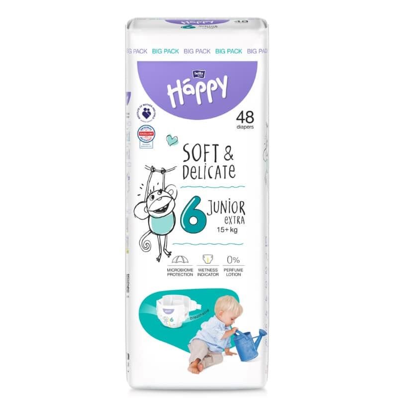 Couches Happy taille 6 ( +15 Kg ) 48 unités