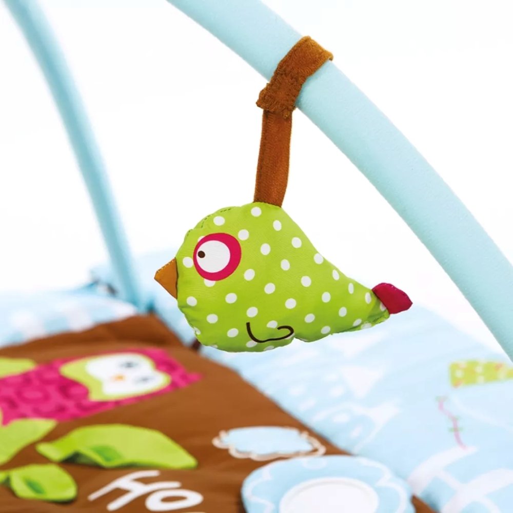 Tapis d'éveil chouette bleu Ludi