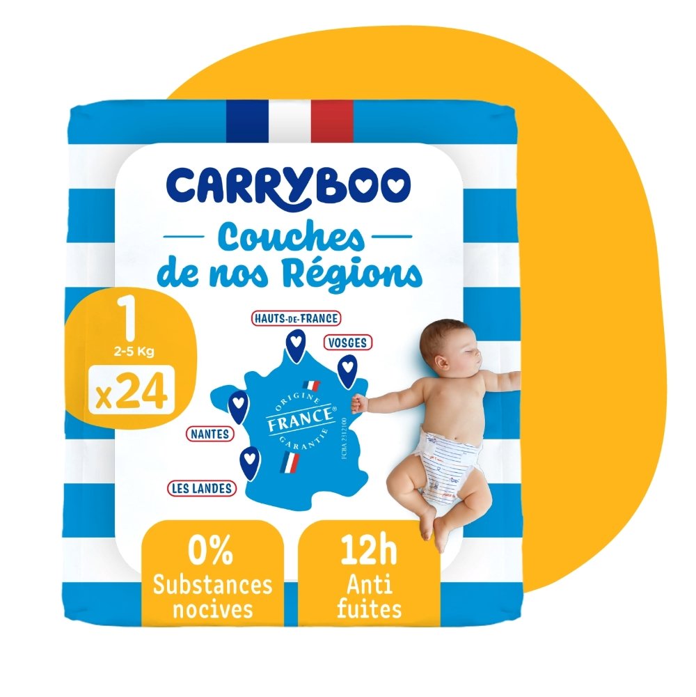 Couches Carryboo Taille 1 ( 2-5 Kg ) 24 unités