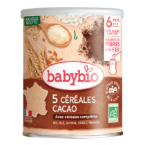 5 Céréales Cacao Riz, Blé, Avoine, Seigle, Quinoa Babybio