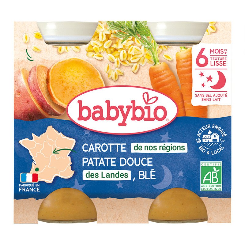 Carotte de nos régions Patate douce des Landes Blé Babybio