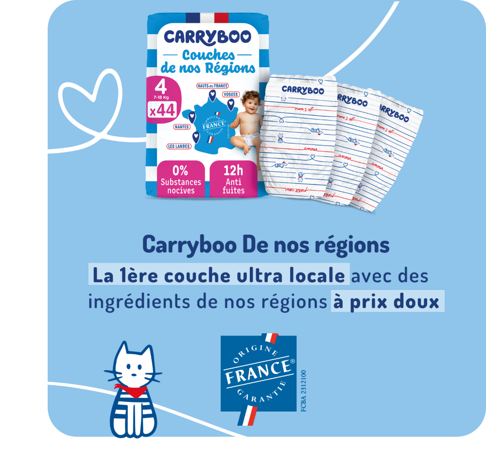Couches Carryboo Taille 2 ( 3-6 Kg ) 50 unités