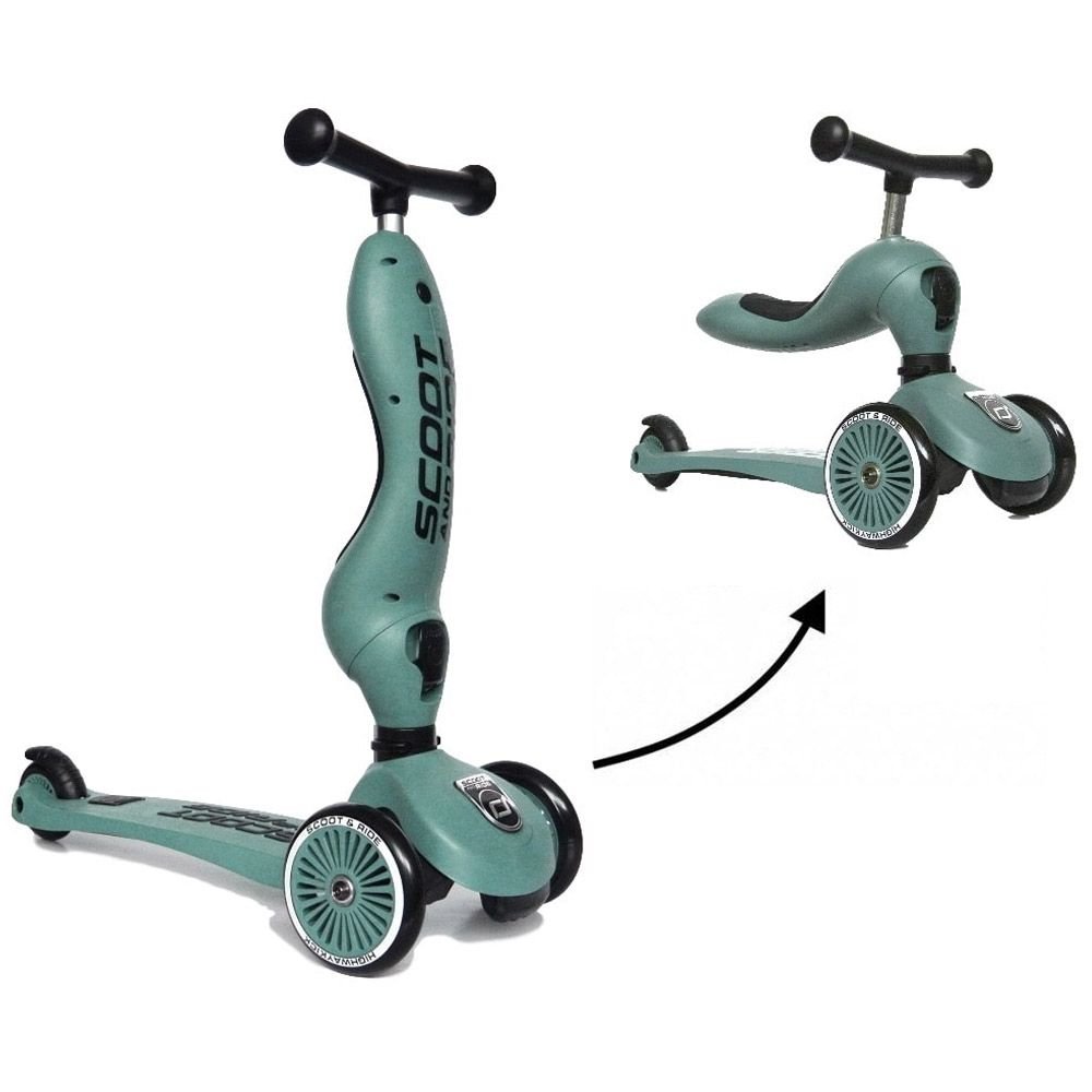 Trotinette 2en1 Highway Kick 1 Scoot and Ride Forest
