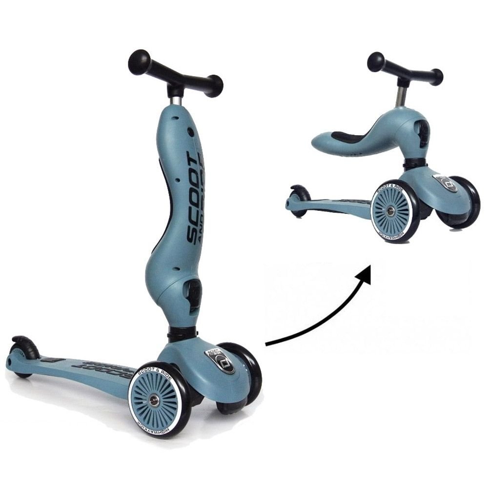 Trotinette 2en1 Highway Kick 1 Scoot and Ride Steel