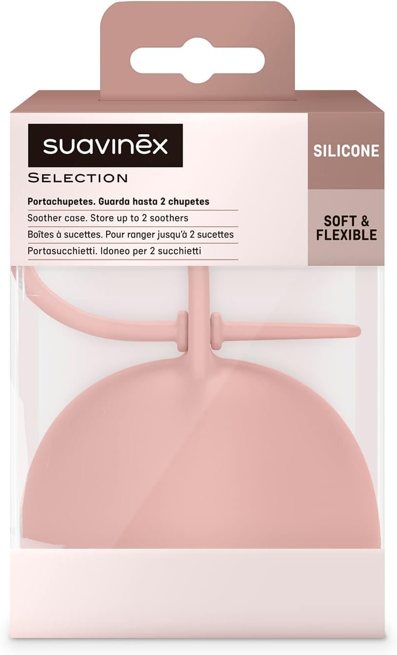 Boite sucette en silicone rose Suavinex