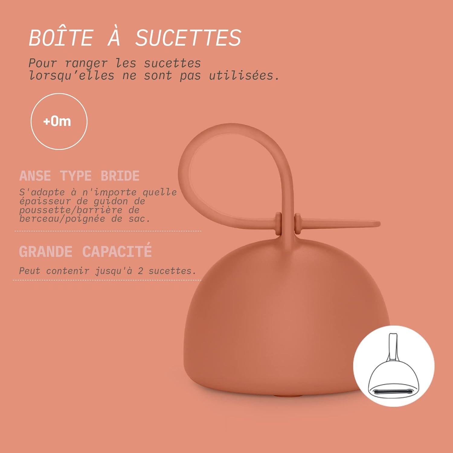 Boite sucette en silicone rouge Suavinex
