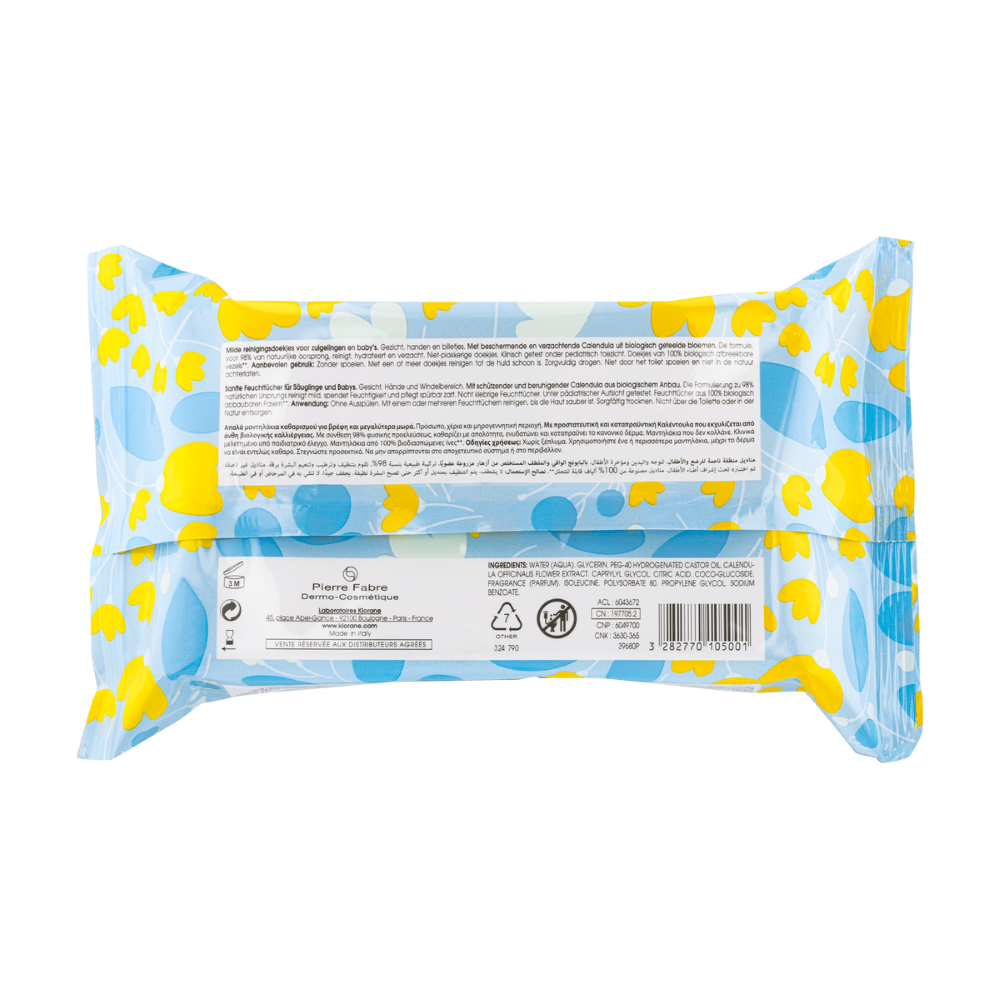 Lingettes nettoyantes douces 70 unités Klorane