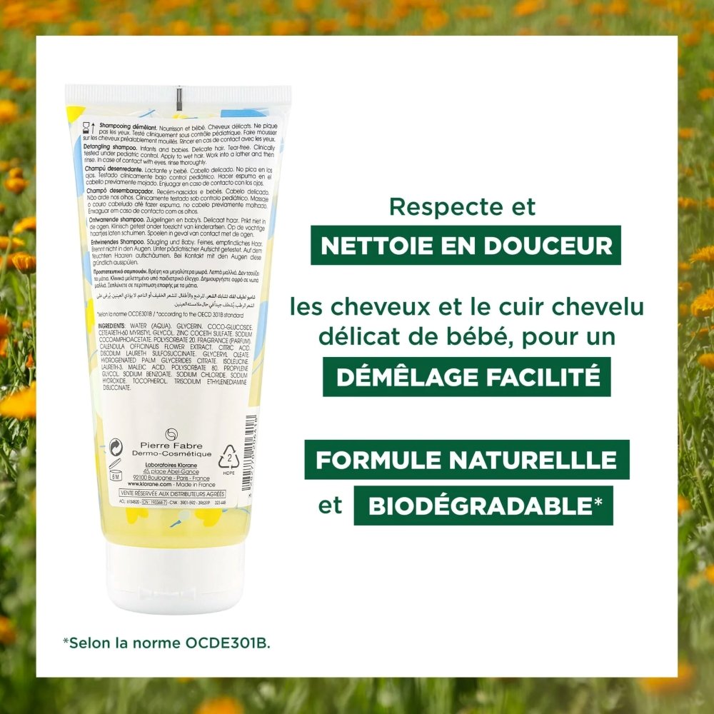 Shampoing démêlant au Calendula Klorane