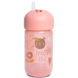 Tasse à paille rose 340ml +18mois Suavinex