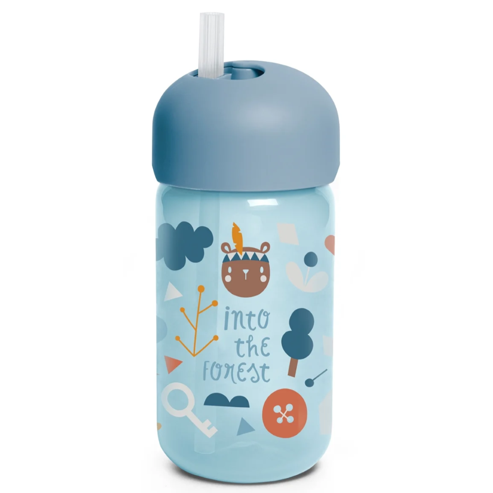 Tasse à paille bleu 340ml +18mois Suavinex