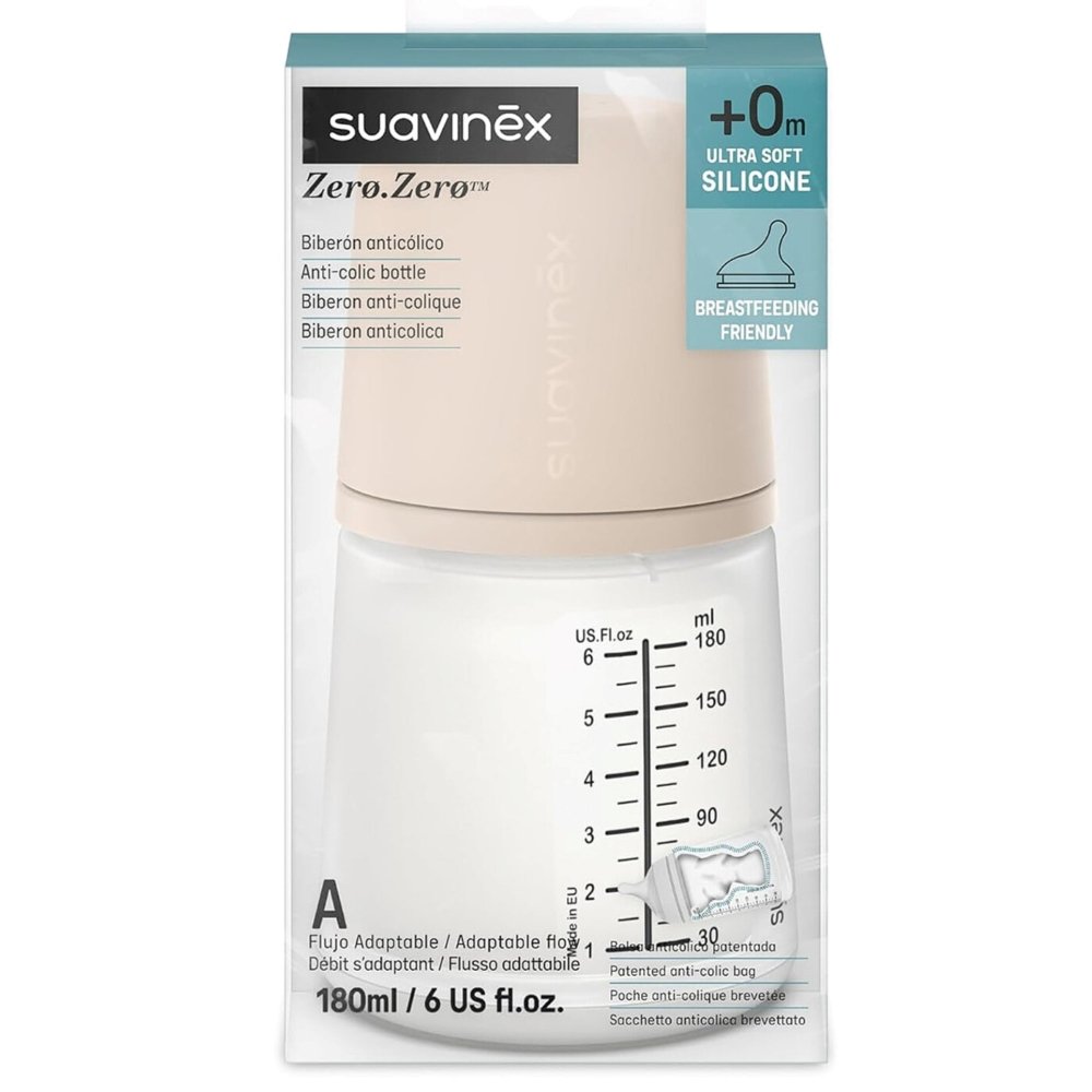 Biberon anti-colique Zero.Zero 180ml débit A Suavinex Light