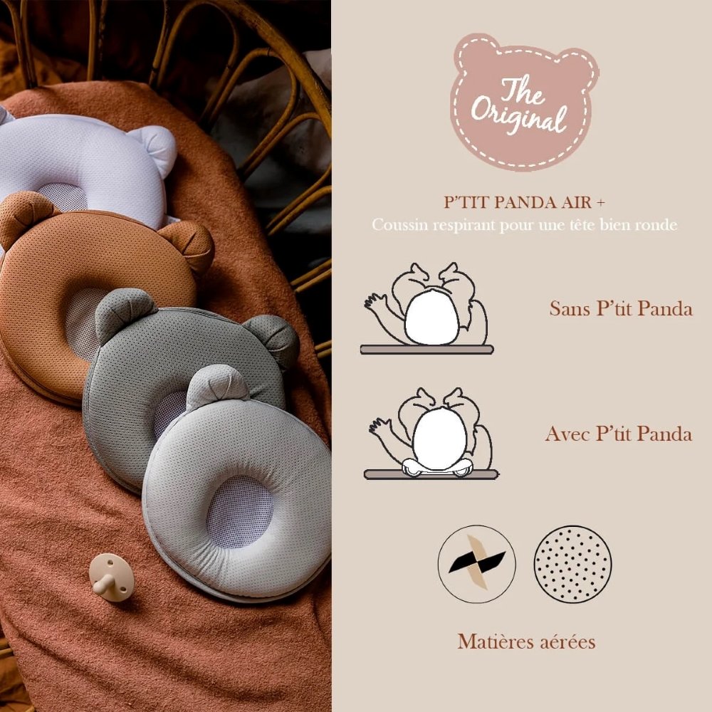 Cale tête P'tit Panda Air+ gris Candide