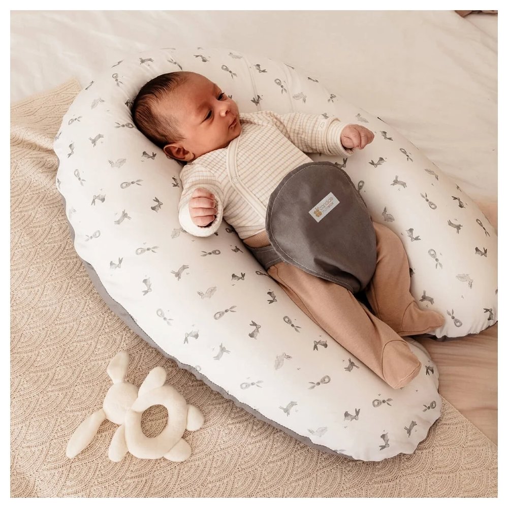 Coussin d'allaitement et de grossesse Multirelax Candide blanc lapin
