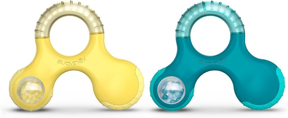 Anneau dentition hochet rose Suavinex +6mois