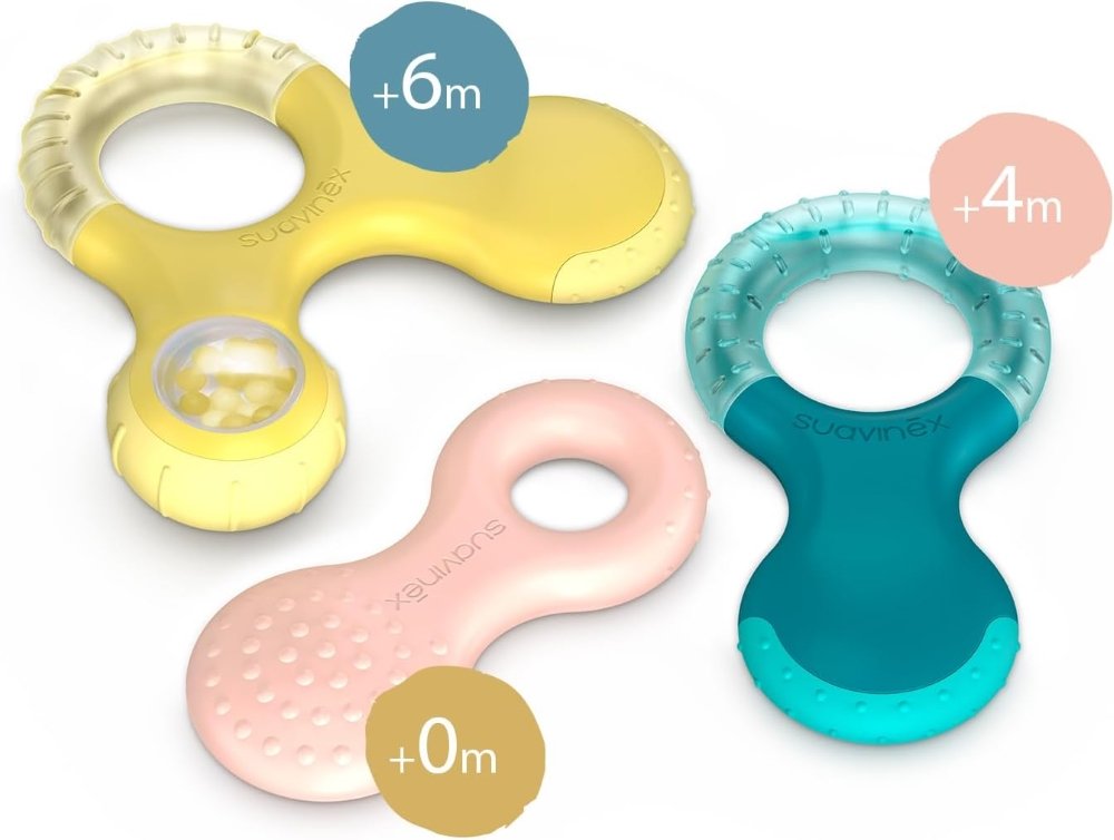 Anneau dentition hochet vert Suavinex +6mois