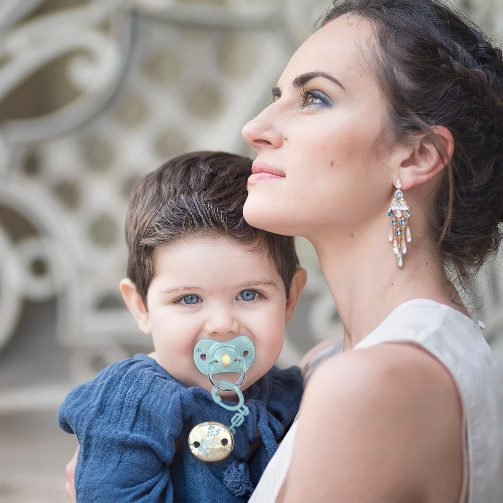 Attache sucette gold bleu Suavinex