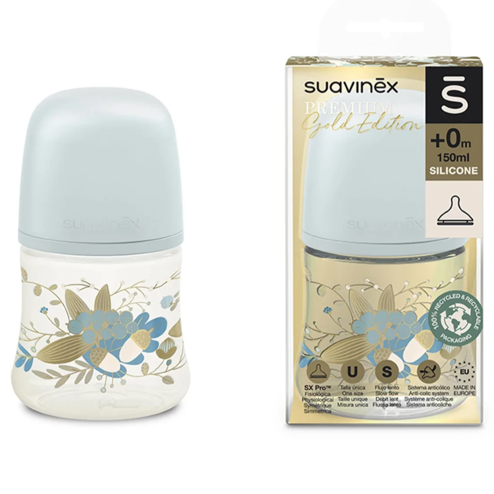 Biberon Premium Gold SX PRO S 150ML bleu Suavinex