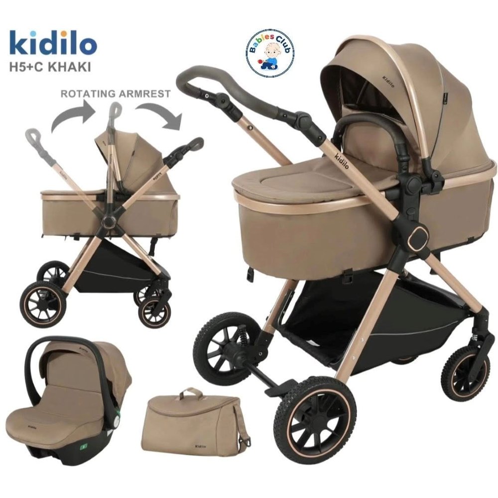 Poussette et maxicosy 3en1 Beige H5 Kidilo