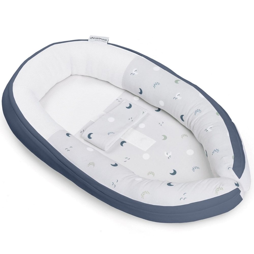 Cocoon nid bébé blue grey moon Doomoo
