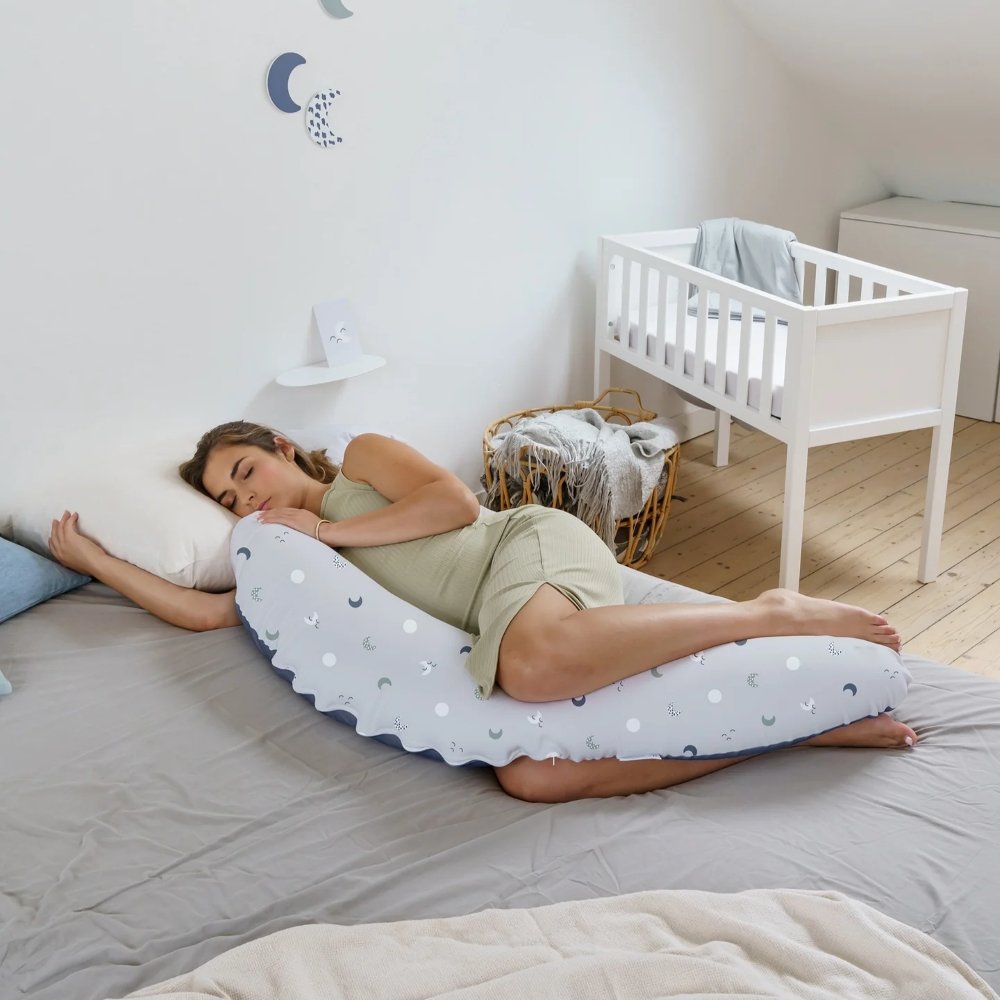 Coussin de grossesse et d'allaitement Buddy blue grey Doomoo