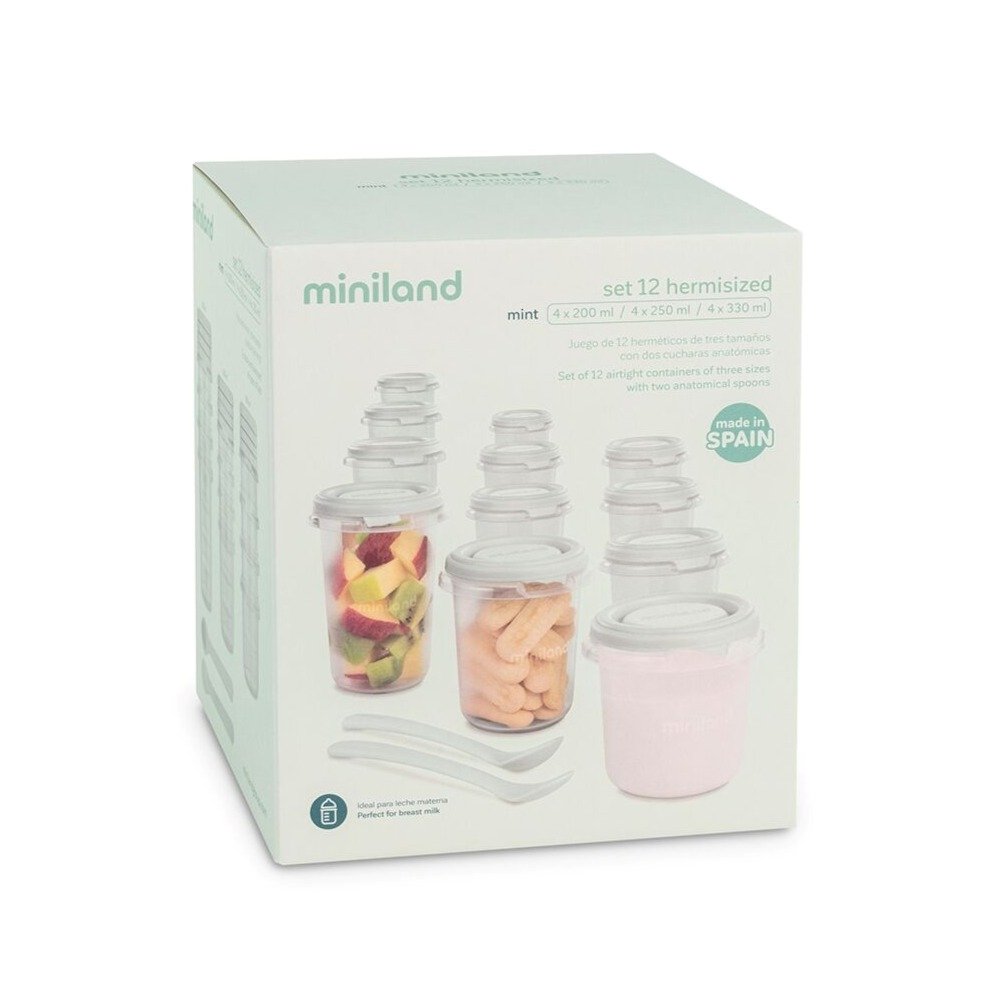 Set de 12 pots de conservation Mint Miniland