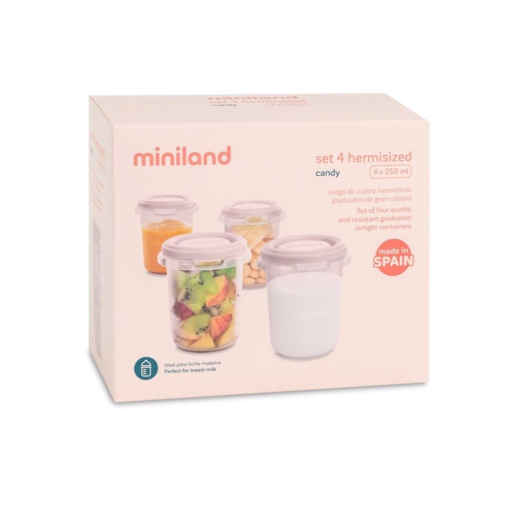 Set de 4 pots de conservation Candy 200Ml Miniland