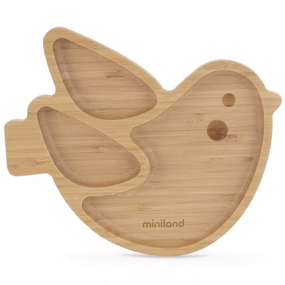 Assiette en bois oiseau Miniland
