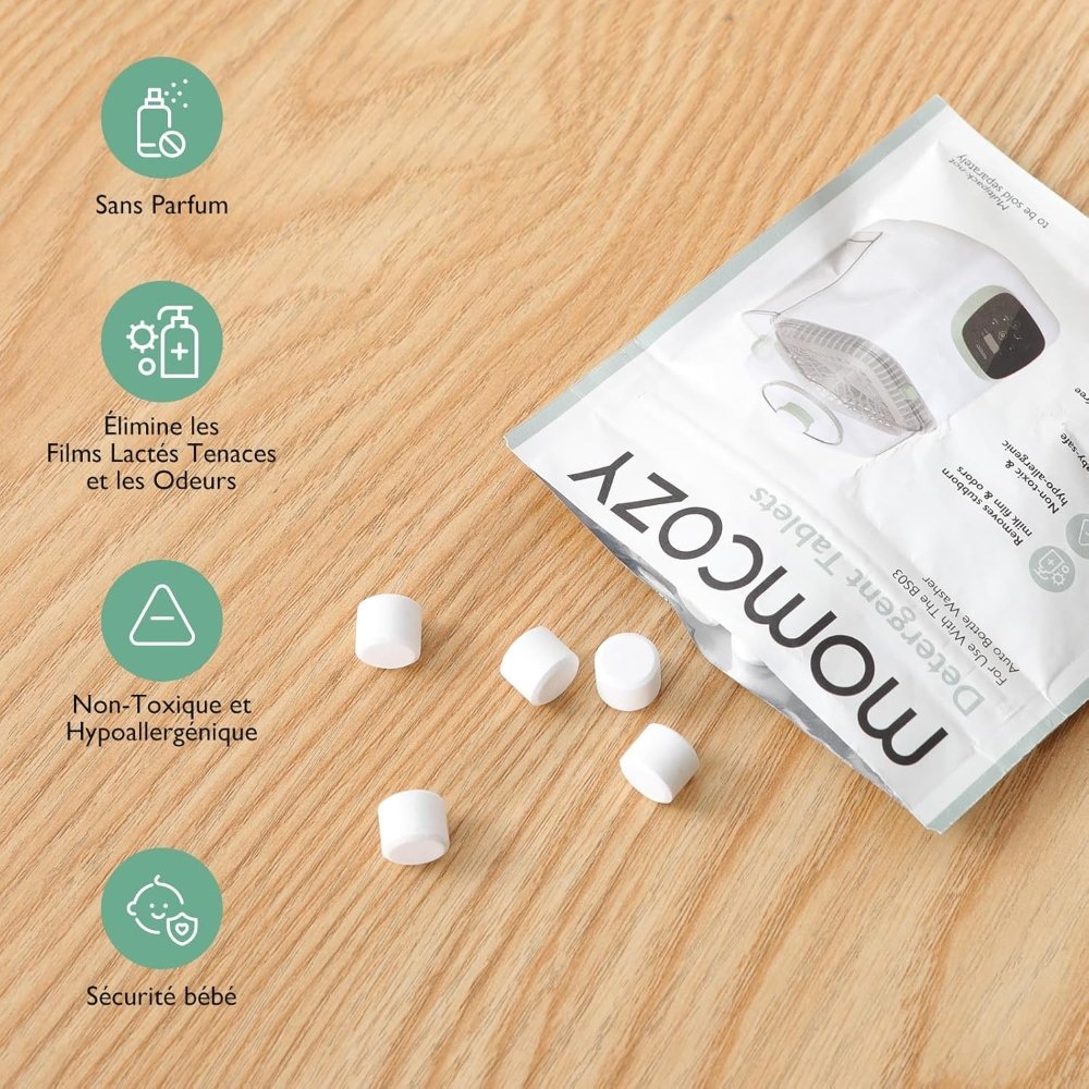 Pastilles détergentes lave biberon Momcozy 120 comprimés