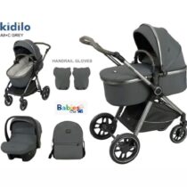 Poussette et Maxicosy 3en1 A8 Gris Kidilo