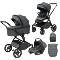 Poussette 3en1 gris Kidilo S008