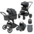 Poussette 3en1 gris Kidilo S008