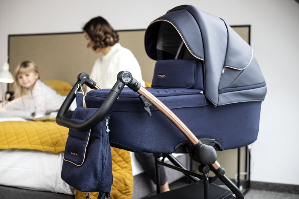Poussette trio Torino bleu rose gold Bebetto