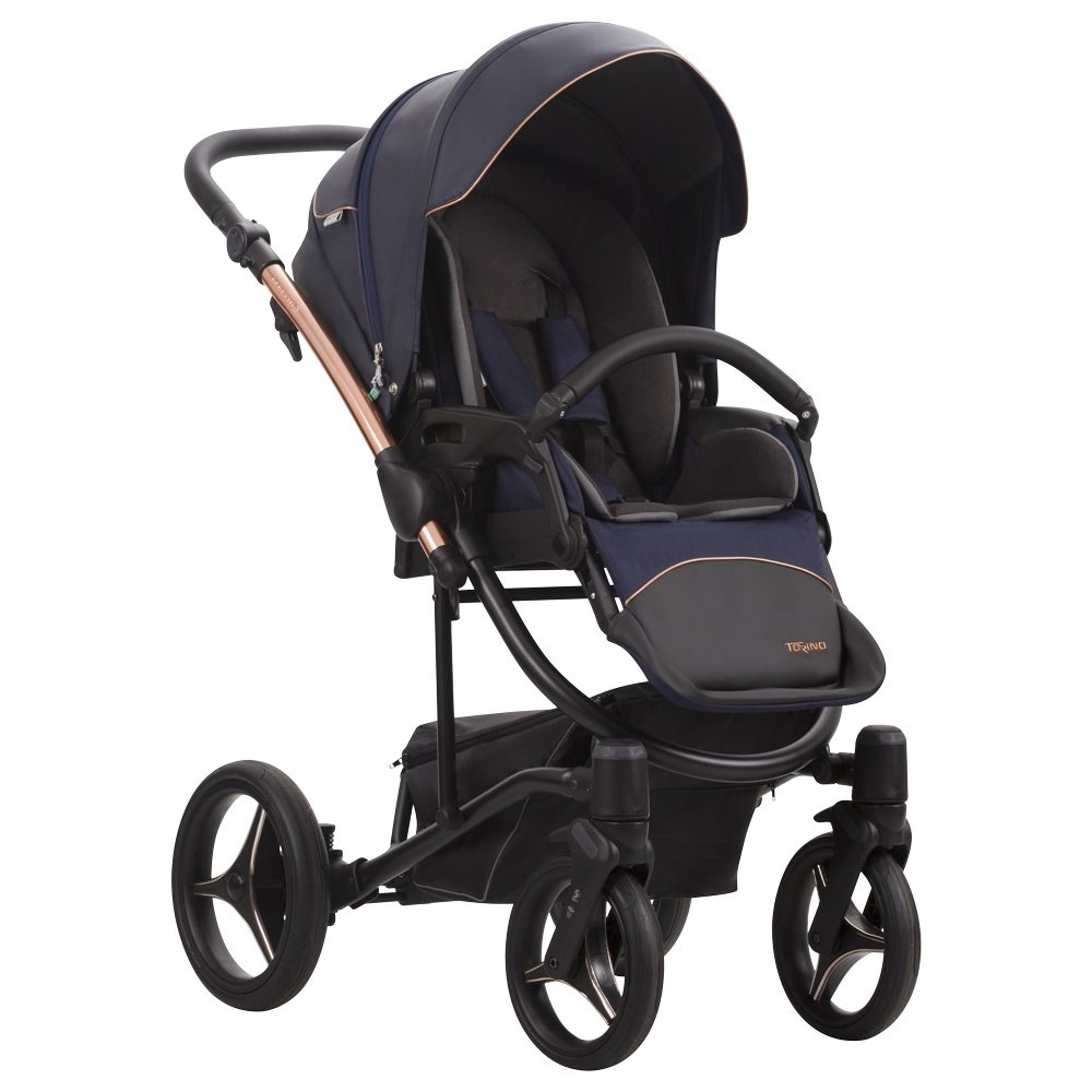 Poussette trio Torino bleu rose gold Bebetto