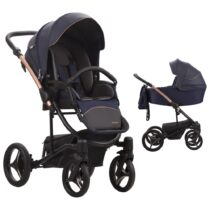 Poussette trio Torino bleu rose gold Bebetto