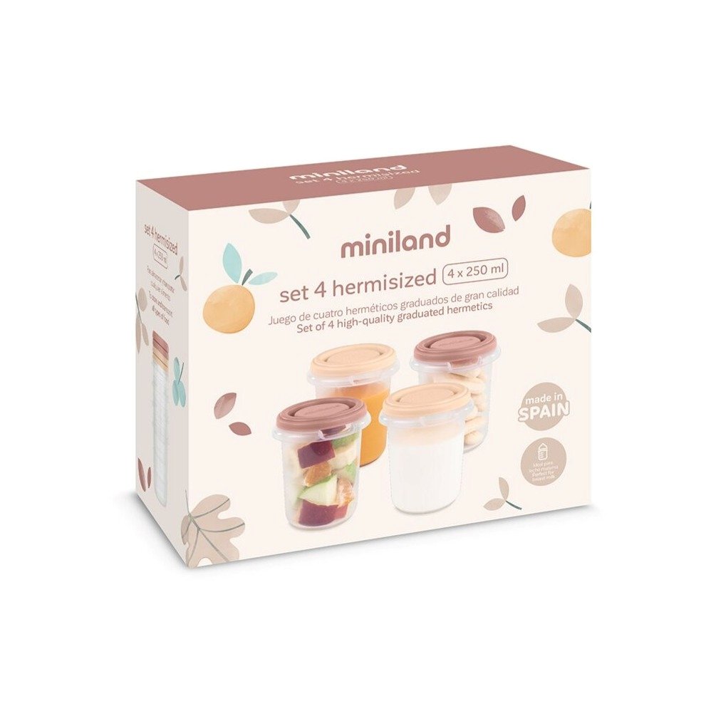 Set de 4 pots de conservation Valencia 250Ml Miniland