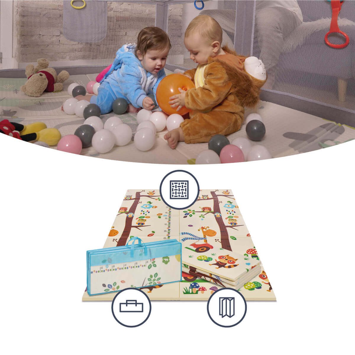 Tapis de jeux réversible girafe XL Ms Innovaciones