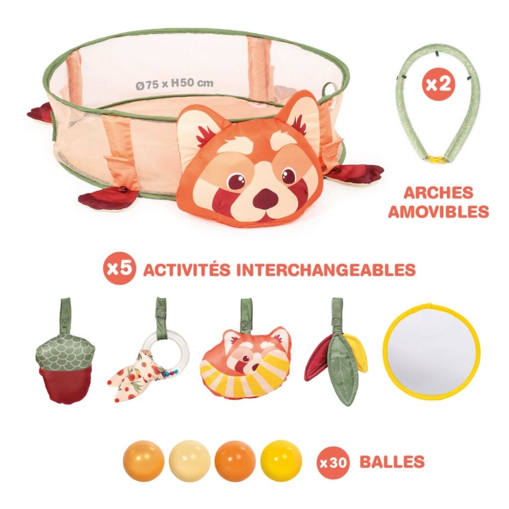 Tapis d'éveil et piscine à balles panda Ludi
