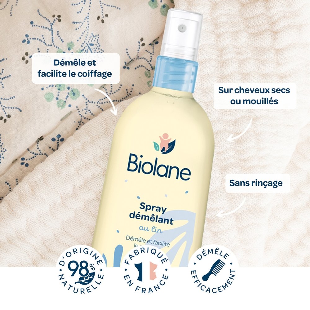 Spray démêlant au lin 200 ml Biolane