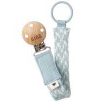Attache sucette Ivory / Baby Blue Bibs