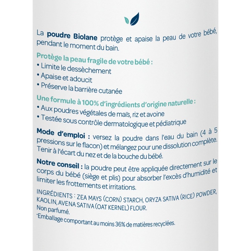 Poudre de bain adoucissante 75 ml Biolane