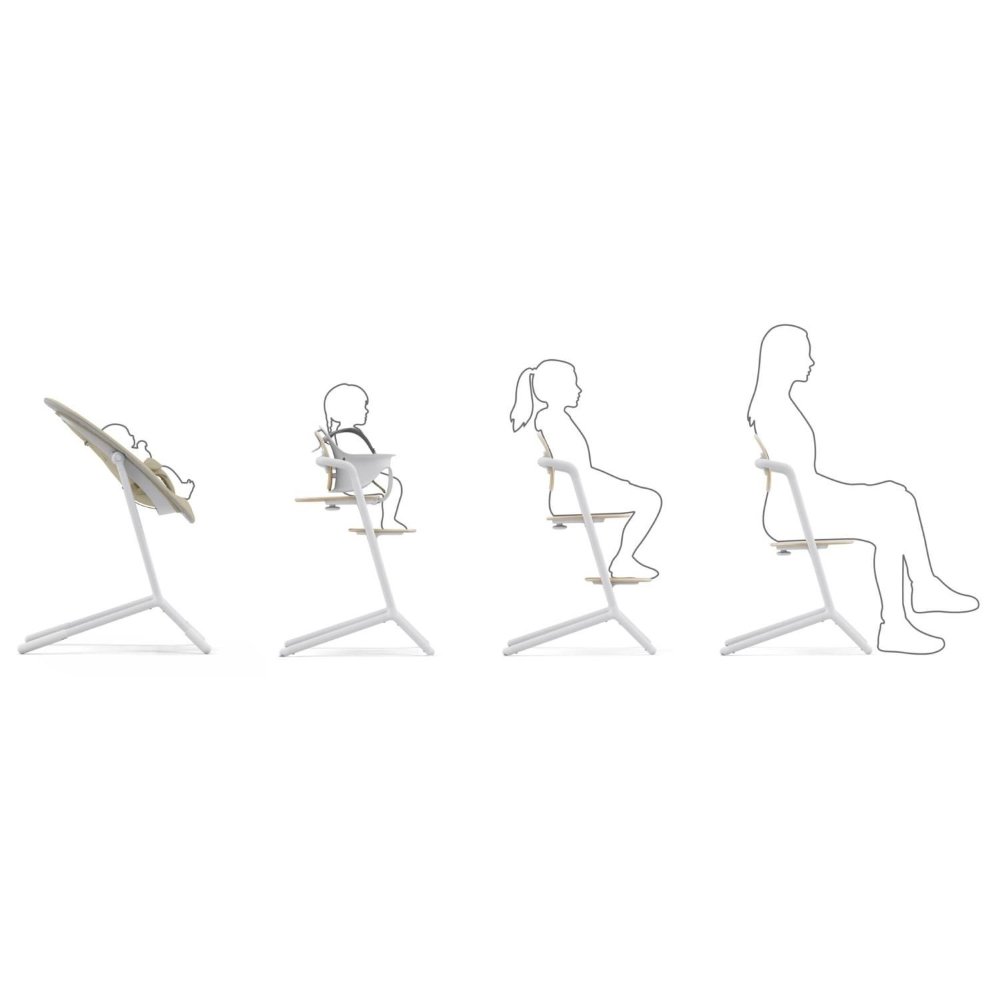 Chaise haute Lemo 4en1 Sand White Cybex