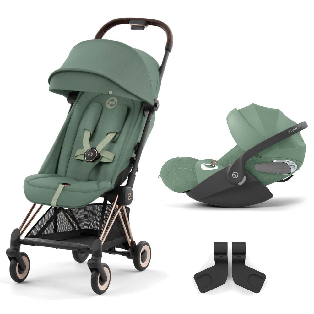 Duo Coya rose gold et Cloud T leaf green Cybex