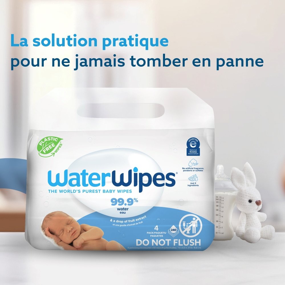 Lingettes Waterwipes 4*60 unités
