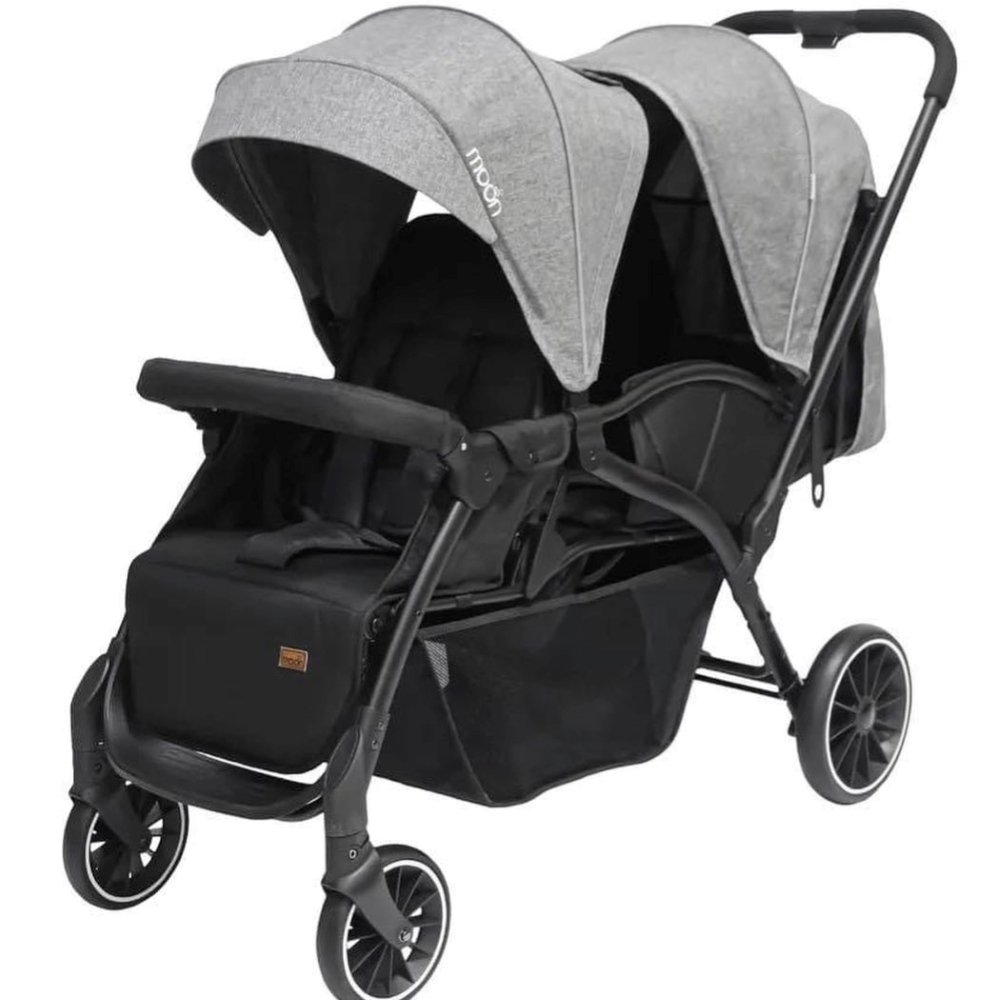 Poussette Jumeaux gris Kidilo