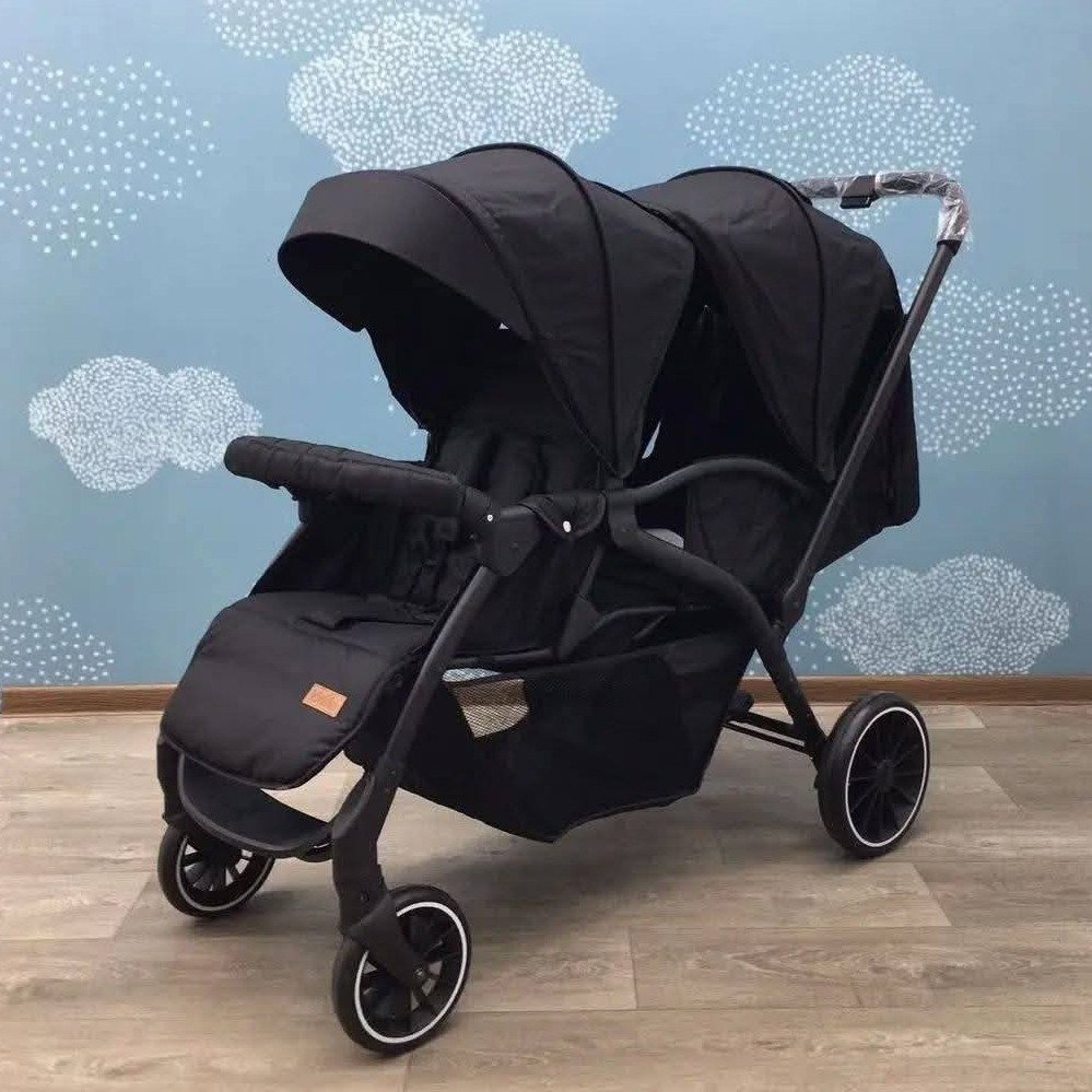 Poussette Jumeaux noir Kidilo