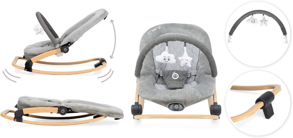 Transat bébé Lumiwood Momi gris