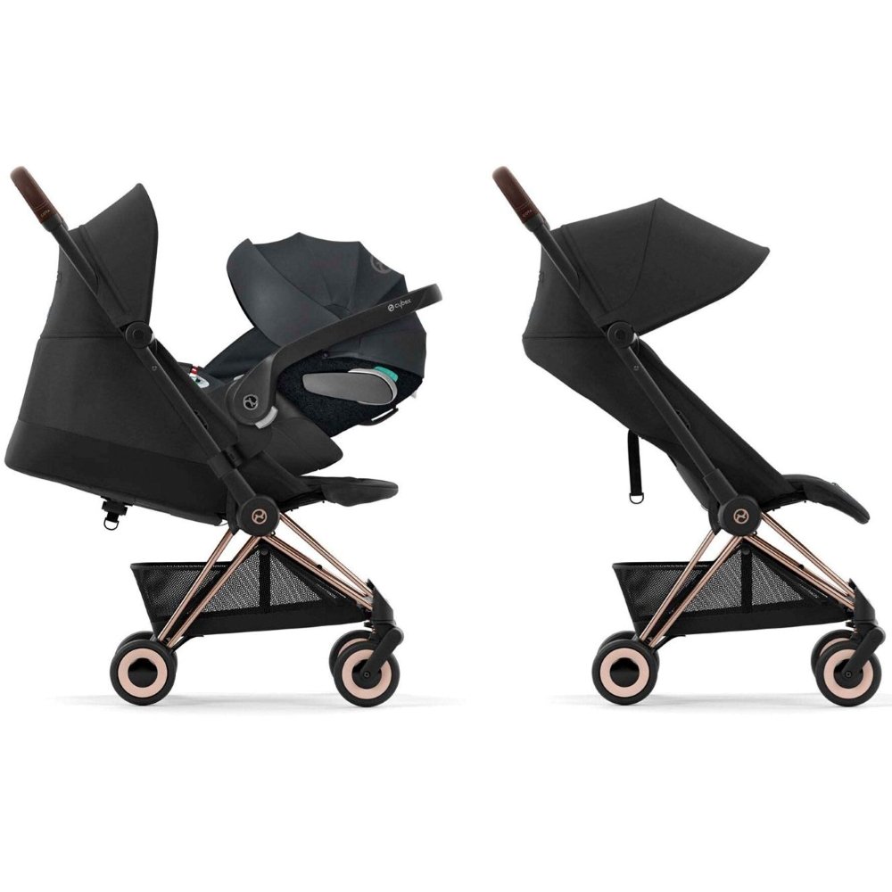 Duo Coya chrome brown sepia black et Cloud G Cybex