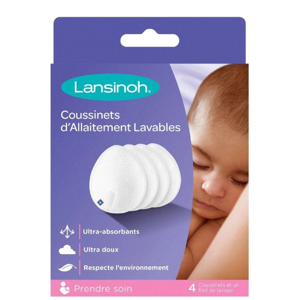 coussinets-d'allaitement-lavables-4-unités-lansinoh Coussinets d'allaitement lavables 4 unités Lansinoh