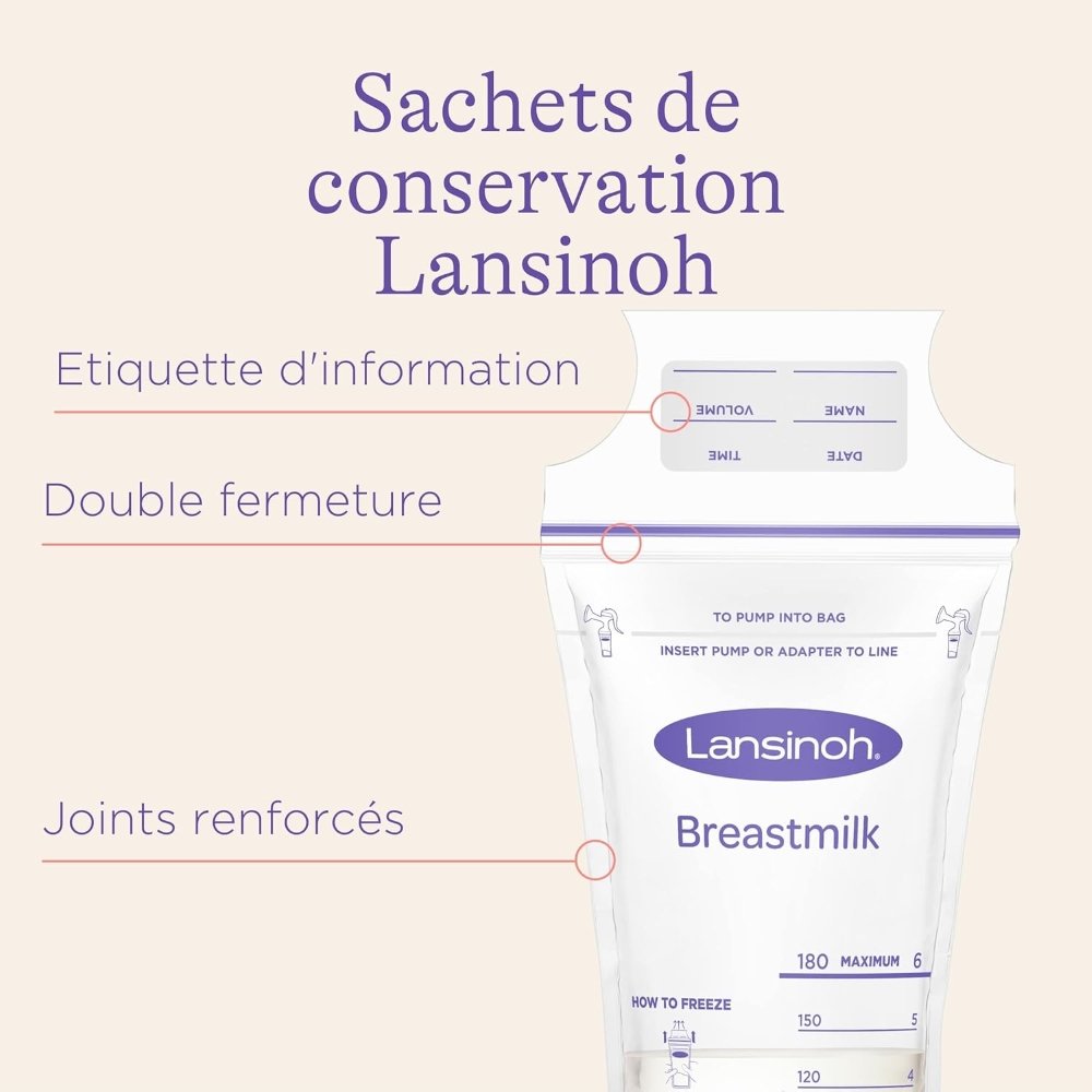Sachets de conservation de lait maternel 25 unités Lansinoh