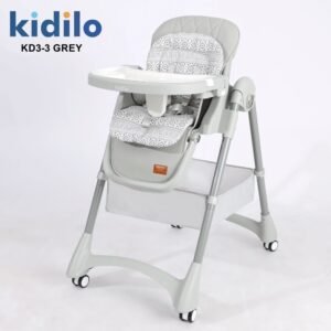 Chaise haute bébé gris Kidilo KD3-3